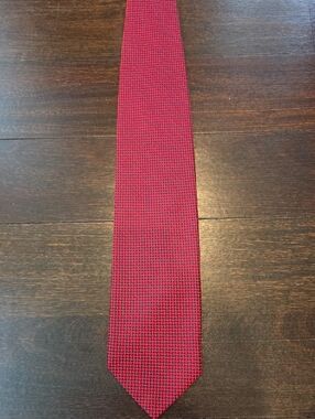 NWOT MEN'S TINO COSMA RED TEXTURED 100% SILK NECK TIE MADE IN ITALY $120